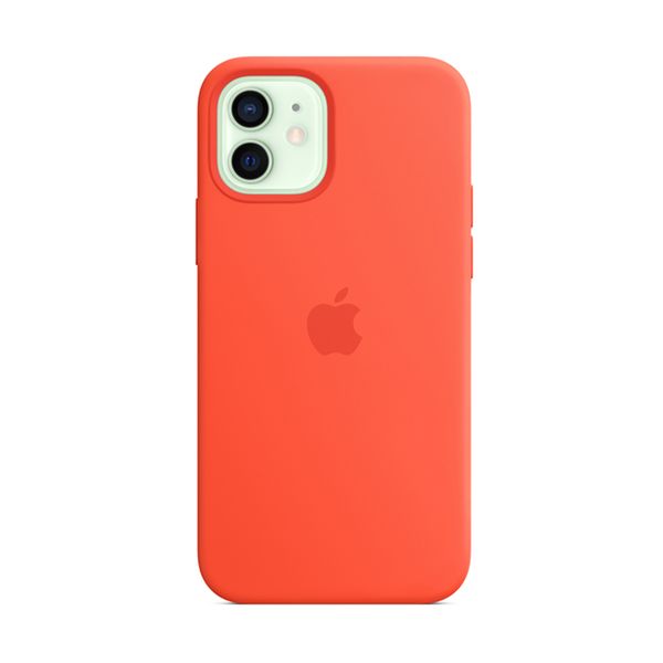 Apple iPhone 12/12 Pro Silicone Cover with MagSafe Electric Orange Θήκη Κινητού