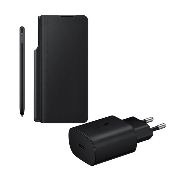 Samsung Leather Fold / S pen / Charger Black Θήκη Κινητού