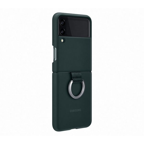 Samsung Galaxy Z Flip 3 Silicone with Ring Green Θήκη Κινητού