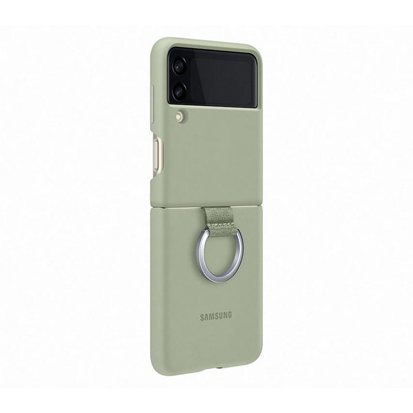 Samsung Galaxy Z Flip 3 Silicone with Ring Olive Θήκη Κινητού