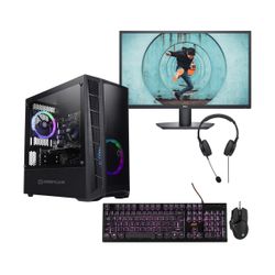 Infinity Gear Core 4 Rev.4D Desktop PC & Dell 27” Monitor & ADX Gaming Keyboard & Mouse & Advent Headset