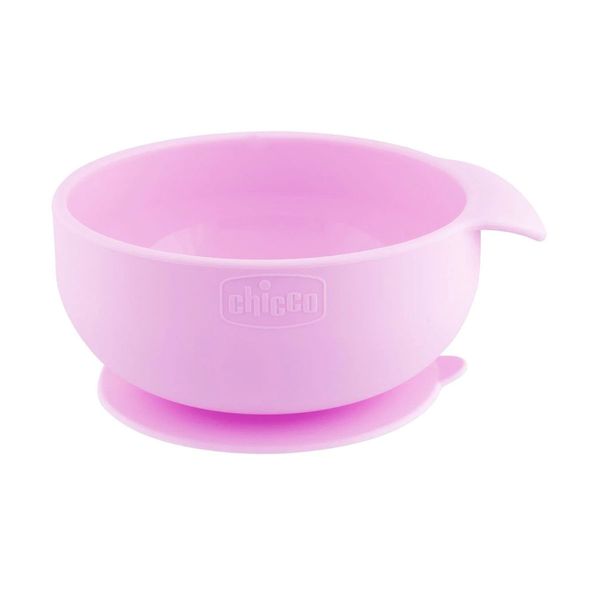 Chicco Μπολ Σιλικόνης με Βεντούζα 6Μ+ Ροζ