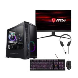 Infinity Gear Core 4 Rev.4D Desktop PC & Dell Optix 23.8” Monitor & ADX Gaming Keyboard & Mouse & Advent Headset
