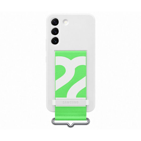 Samsung Galaxy S22 Silicone Cover with Strap White Θήκη Κινητού