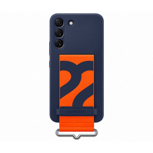 Samsung Galaxy S22 Silicone Cover with Strap Navy Θήκη Κινητού