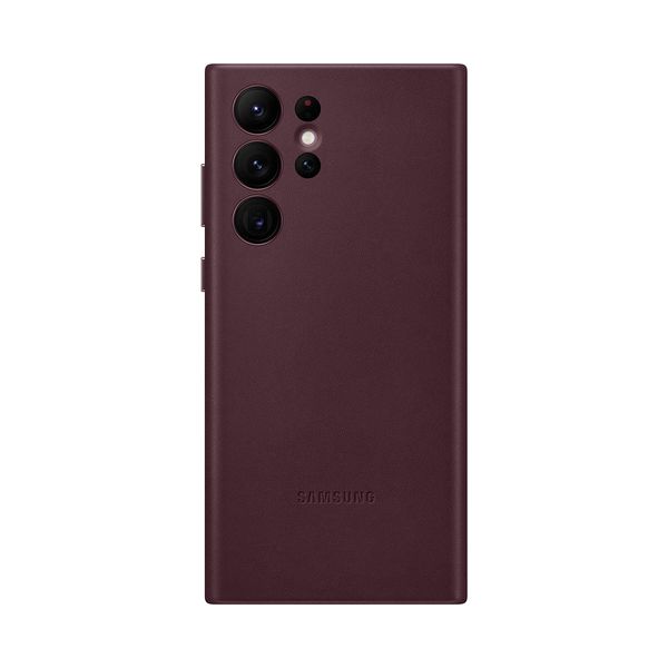 Samsung Galaxy S22 Ultra Leather Cover Burgundy Θήκη Κινητού