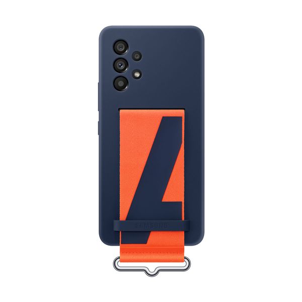 Samsung Galaxy A53 Silicone Cover with Strap Navy Θήκη Κινητού