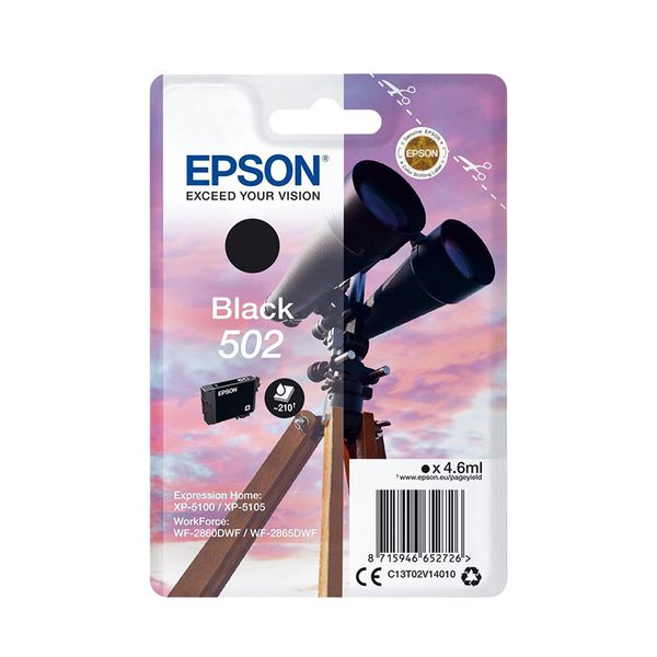 Epson Epson Epson Singlepack Black 502 Ink Μελάνι InkJet