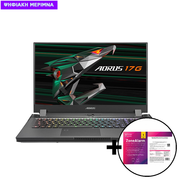 Gigabyte Aorus 17G i7-11800H/16GB/512GB/RTX 3060P 6GB Laptop & ZoneAlarm Extreme Security for Institutions 1 Device, 2 Years Software