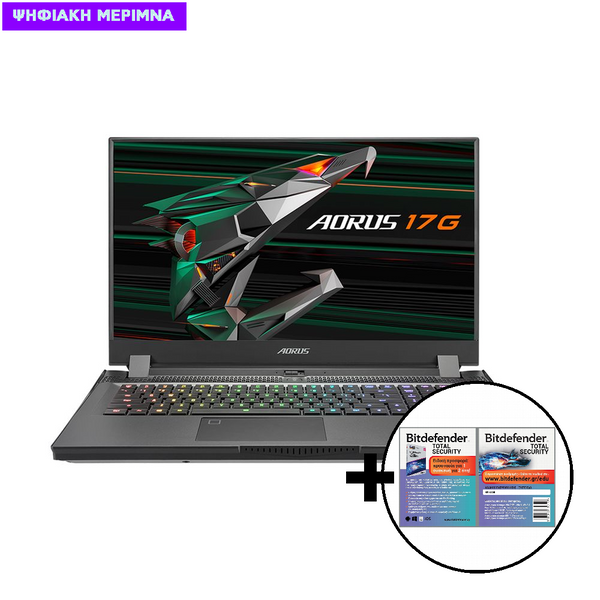 Gigabyte Aorus 17G i7-11800H/16GB/512GB/RTX 3060P 6GB Laptop & Bitdefender Total Security (1 Device, 2 Years) Software