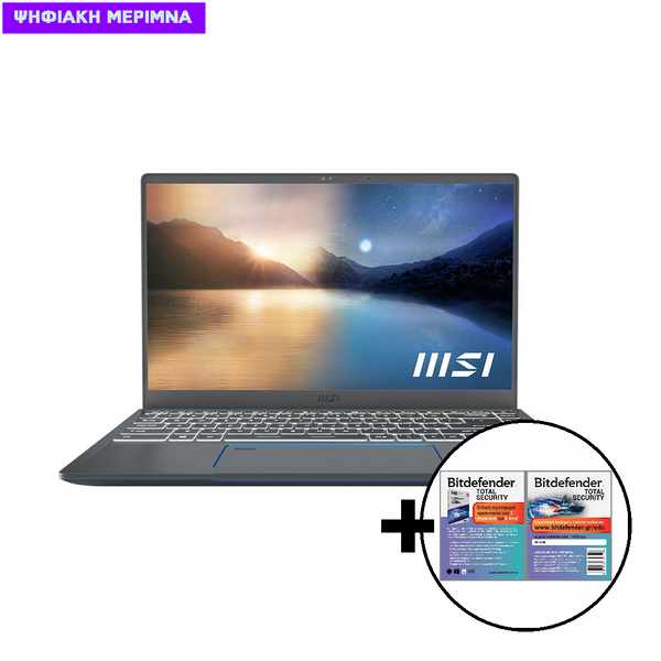 MSI Prestige 14 Evo i5-1155G7/16GB/512GB Laptop & Bitdefender Total Security (1 Device, 2 Years) Software