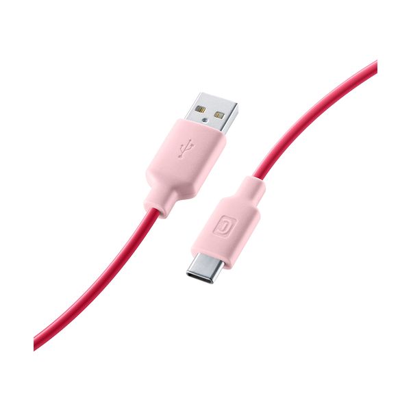 Cellular Line USB σε Type-C Smart 1m Ροζ Καλώδιο USB