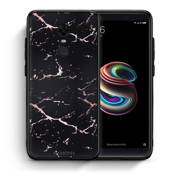 Smartfits Smartfits Marble Black Rosegold - Xiaomi Redmi 5 Plus θήκη