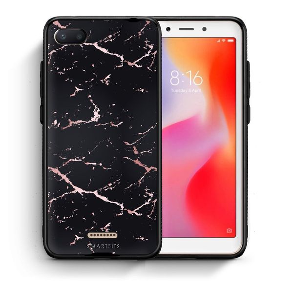 Smartfits Smartfits Marble Black Rosegold - Xiaomi Redmi 6A θήκη
