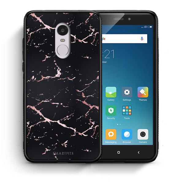 Smartfits Smartfits Marble Black Rosegold - Xiaomi Redmi Note 4/4X θήκη