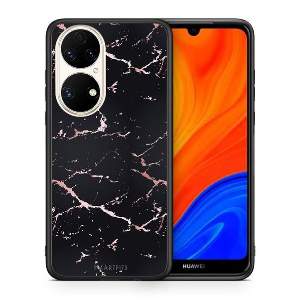 Smartfits Smartfits Marble Black Rosegold - Huawei P50 θήκη