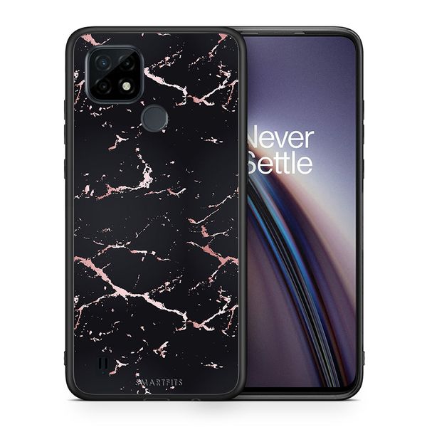 Smartfits Smartfits Realme C21 (Marble Black Rosegold) Θήκη Κινητού
