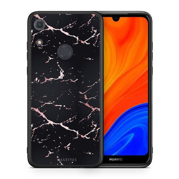Smartfits Huawei Y6s (Marble Black Rosegold) Θήκη Κινητού