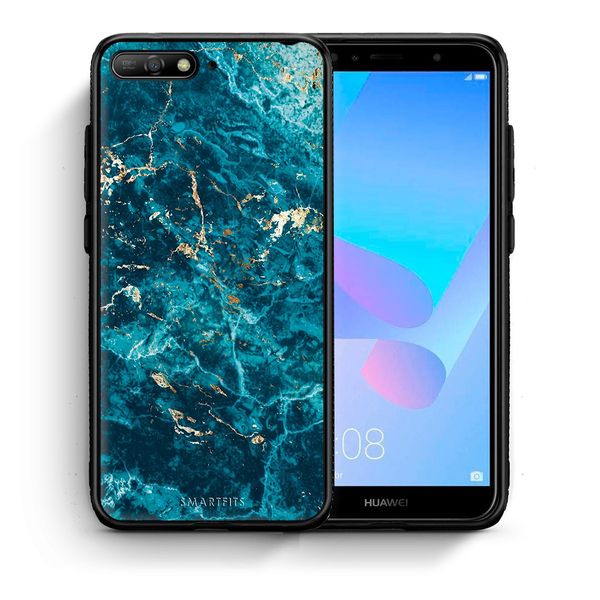 Smartfits Smartfits Marble Blue - Huawei Y6 2018 θήκη
