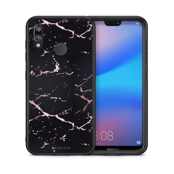 Smartfits Smartfits Marble Black Rosegold - Huawei P20 Lite θήκη