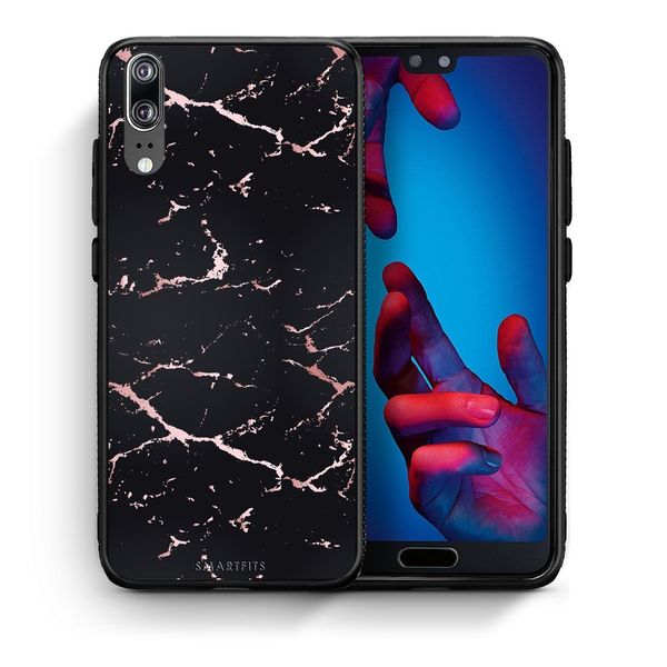 Smartfits Smartfits Marble Black Rosegold - Huawei P20 θήκη