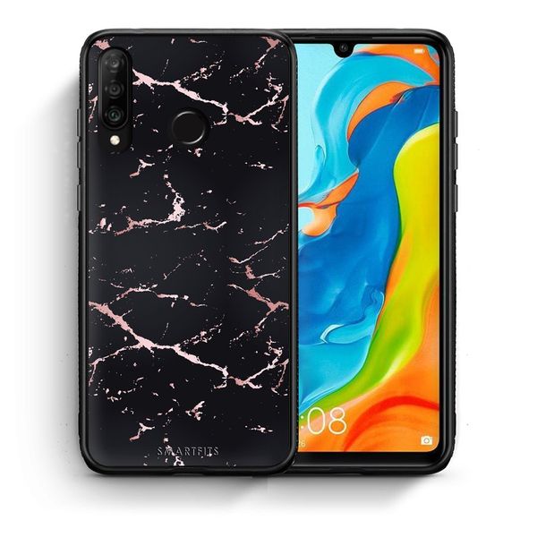 Smartfits Smartfits Marble Black Rosegold - Huawei P30 Lite θήκη