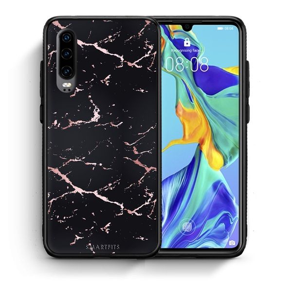 Smartfits Smartfits Marble Black Rosegold - Huawei P30 θήκη