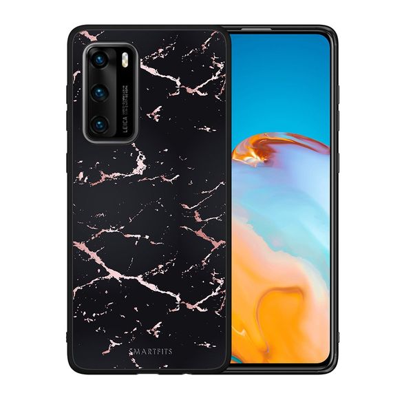 Smartfits Smartfits Marble Black Rosegold - Huawei P40 θήκη