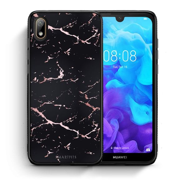 Smartfits Smartfits Marble Black Rosegold - Huawei Y5 2019 θήκη