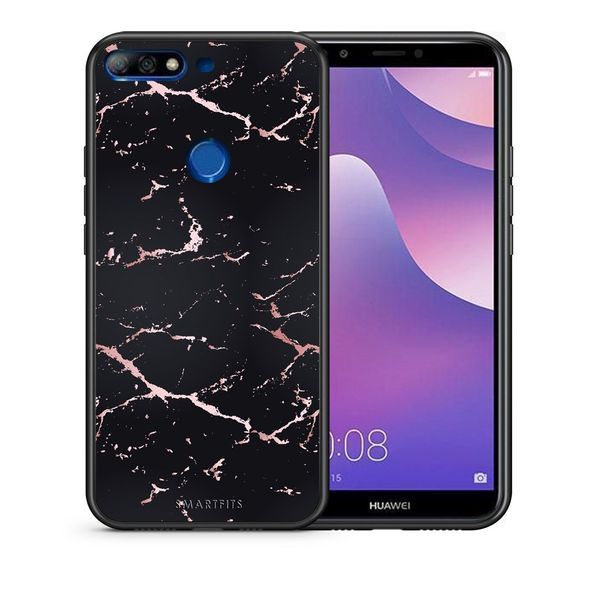 Smartfits Smartfits Marble Black Rosegold - Huawei Y7 2018/Honor 7C θήκη