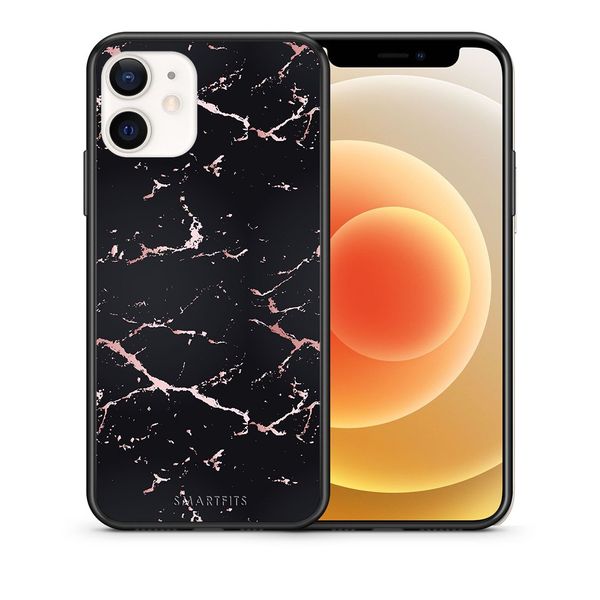 Smartfits Smartfits Marble Black Rosegold - iPhone 12 Mini θήκη