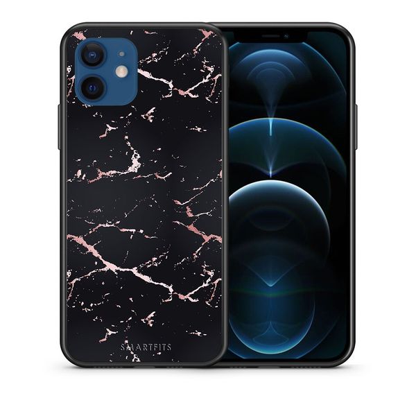 Smartfits Smartfits Marble Black Rosegold - iPhone 12/12 Pro θήκη