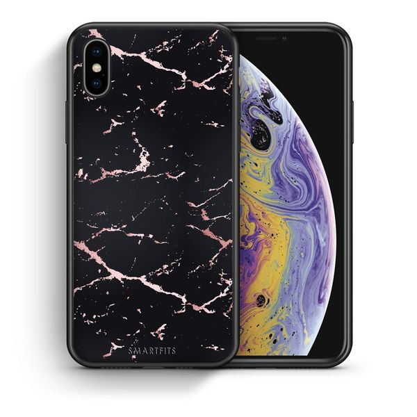 Smartfits Smartfits Marble Black Rosegold - iPhone X/Xs θήκη