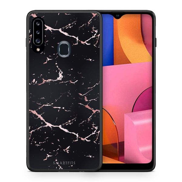 Smartfits Marble Black Rosegold - Samsung A20s θήκη