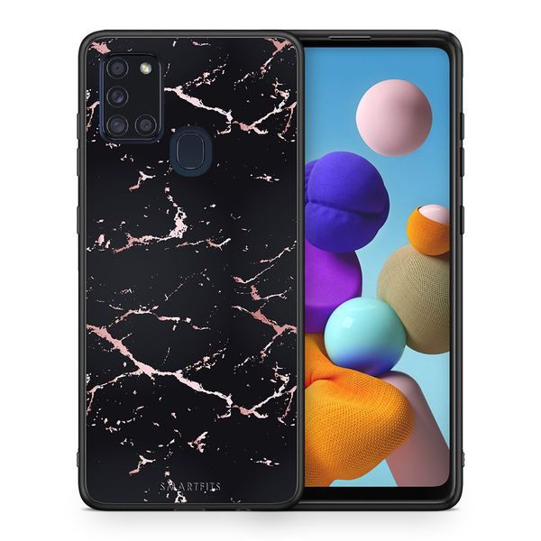 Smartfits Smartfits Marble Black Rosegold - Samsung A21s θήκη