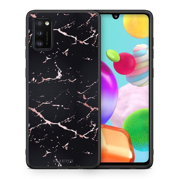 Smartfits Smartfits Marble Black Rosegold - Samsung A41 θήκη