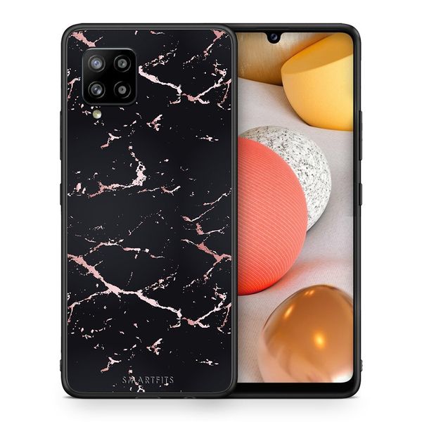 Smartfits Marble Black Rosegold - Samsung A42 θήκη