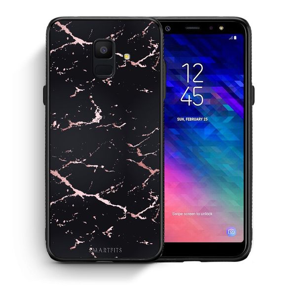 Smartfits Smartfits Marble Black Rosegold - Samsung A6 2018 θήκη