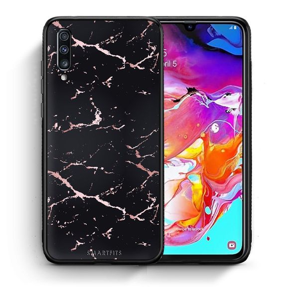 Smartfits Smartfits Marble Black Rosegold - Samsung A70 θήκη