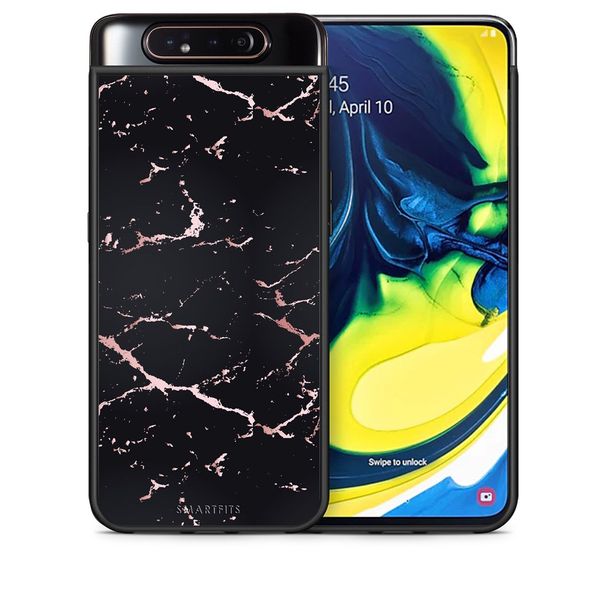 Smartfits Smartfits Marble Black Rosegold - Samsung A80 θήκη