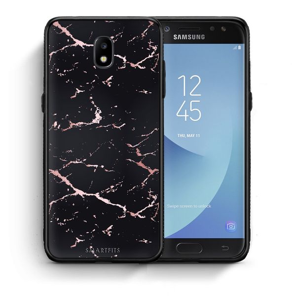 Smartfits Marble Black Rosegold - Samsung J7 2017 θήκη