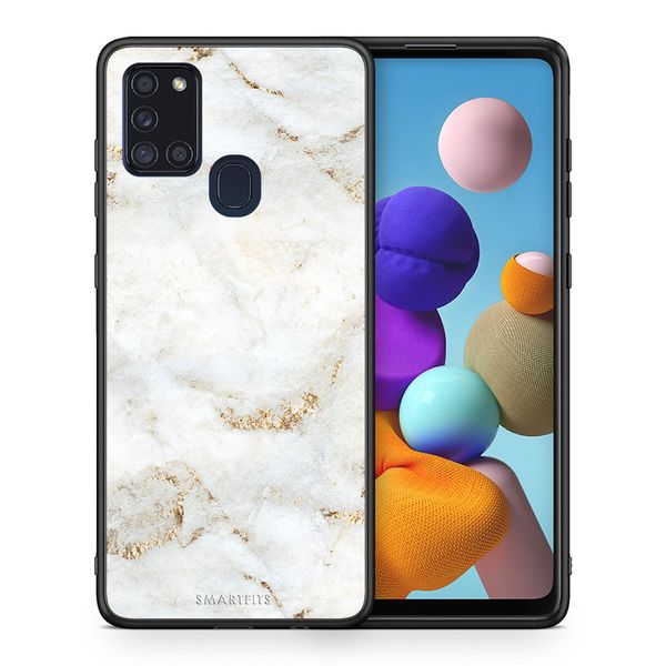 Smartfits Smartfits White Gold Marble - Samsung A21s θήκη