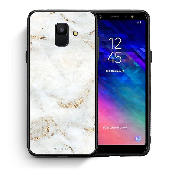 Smartfits Smartfits White Gold Marble - Samsung A6 2018 θήκη