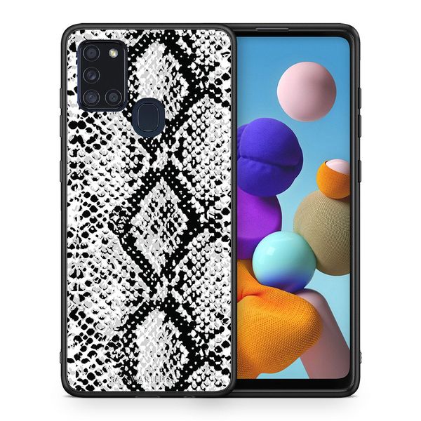 Smartfits Animal White Snake - Samsung A21s θήκη