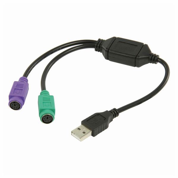 Nedis CCGP60830BK03 USB - PS/2 Adapter Cable, USB A Male - 2x PS/2 Female, 0.3 m, Black Αντάπτορας