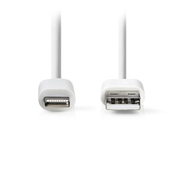 Nedis CCGP39300WT20 Sync and Charge Cable Apple Lightning 8-pin Male-USB A Male,2.0 m,White Καλώδιο