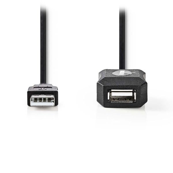 Nedis CCGP60EXTBK250 Active USB 2.0 Extension Cable A Male - A Female 25 m Black Καλώδιο