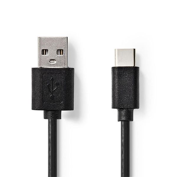 Nedis CCGT60600BK20 Sync & Charge Cable A Male USB-C Male 2.0 m Black Καλώδιο