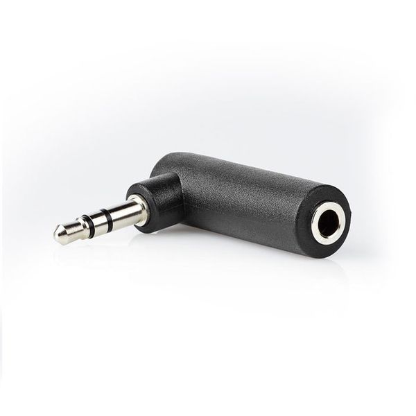 Nedis CAGB22975BK Stereo Audio Adapter 3.5 mm Male - 3.5 mm Female 90° Angled 3-Pole Black Αντάπτορας