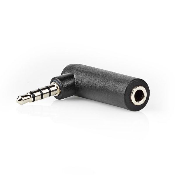 Nedis CAGB22980BK Stereo Audio Adapter 3.5 mm Male - 3.5 mm Female 90° Angled 4-Pole Black Αντάπτορας